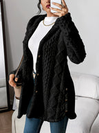 Women's Hooded Plush Cardigan