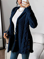 Women's Hooded Plush Cardigan