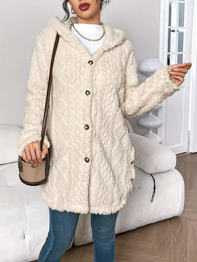 Women's Hooded Plush Cardigan