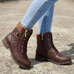 Women's Quilted Leather Ankle Boots