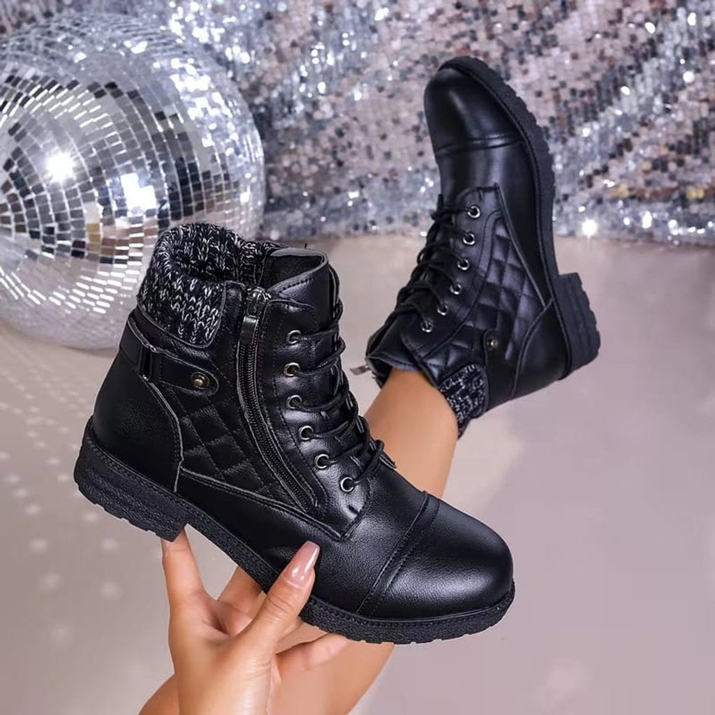 Women's Quilted Leather Ankle Boots