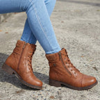 Women's Quilted Leather Ankle Boots
