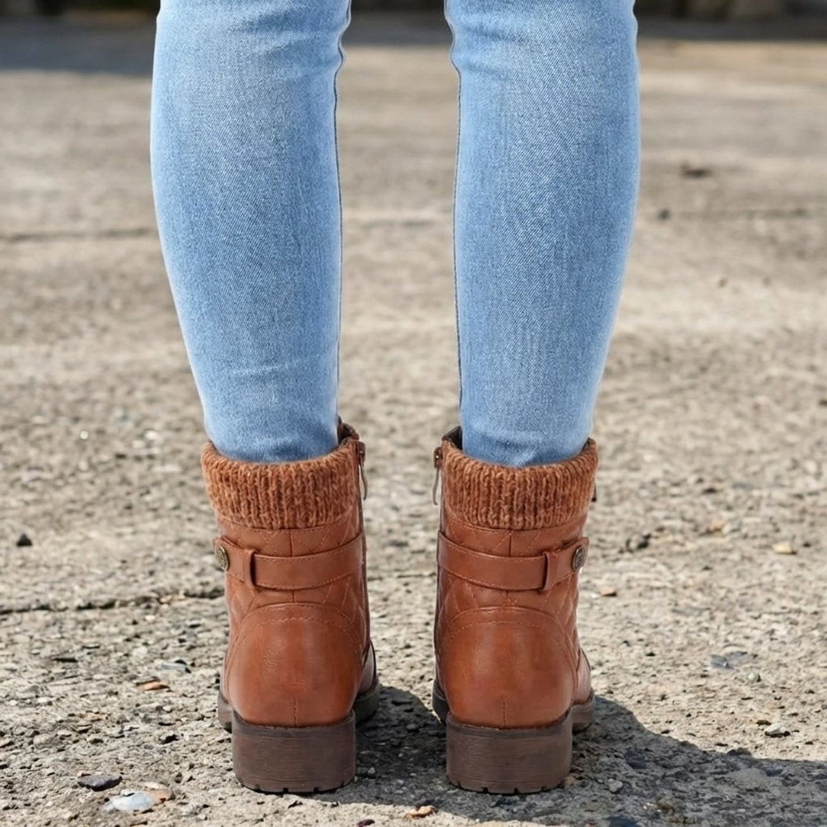 Women's Quilted Leather Ankle Boots