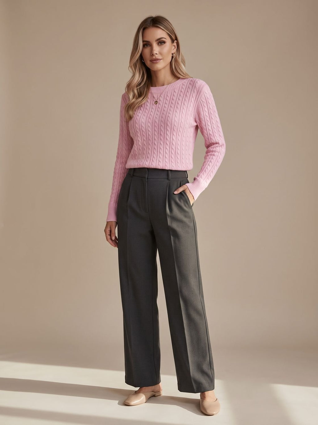 Women's Relaxed Cable Knit Jumper