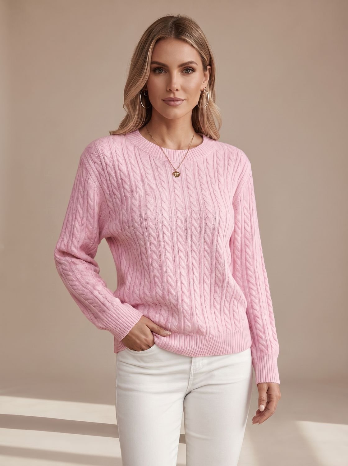 Women's Relaxed Cable Knit Jumper