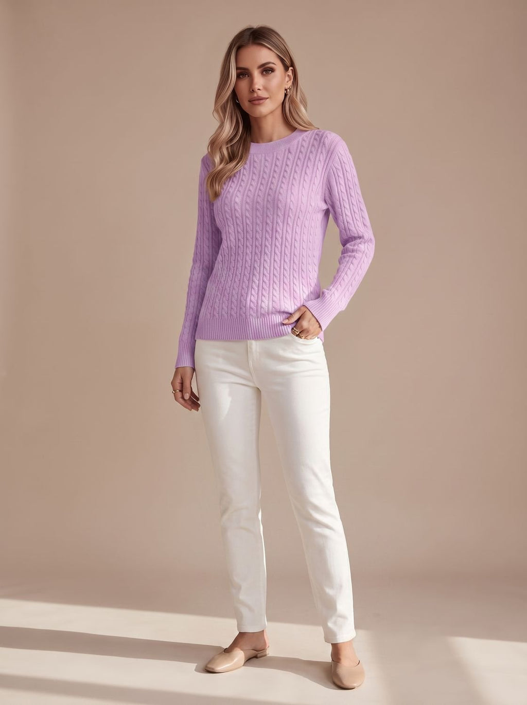 Women's Relaxed Cable Knit Jumper