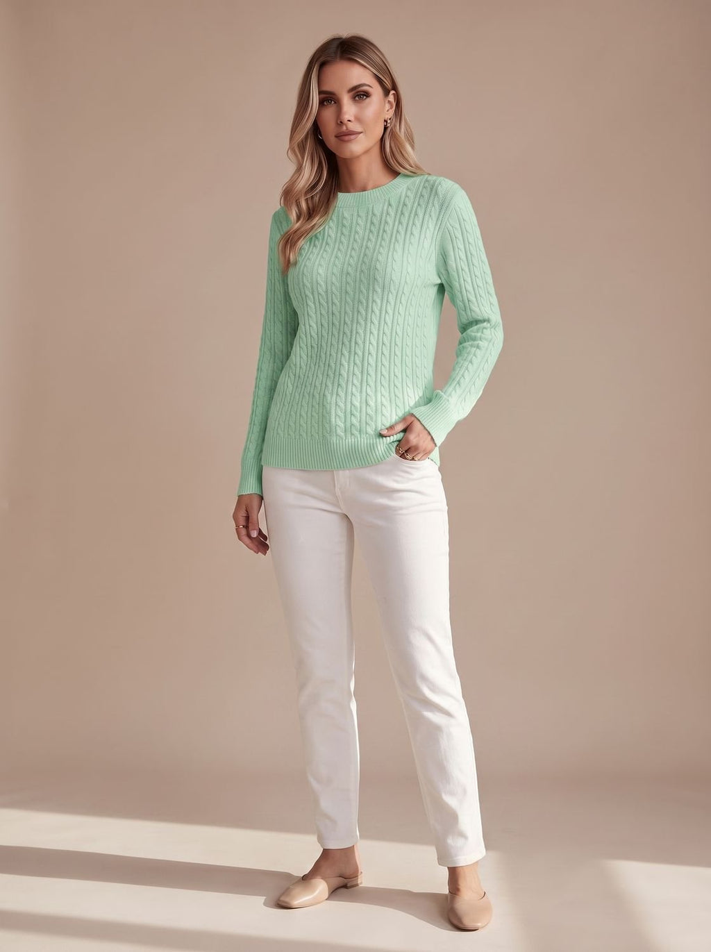 Women's Relaxed Cable Knit Jumper