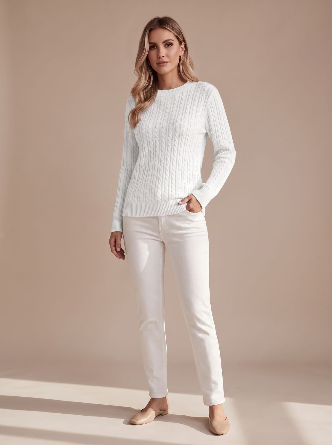 Women's Relaxed Cable Knit Jumper