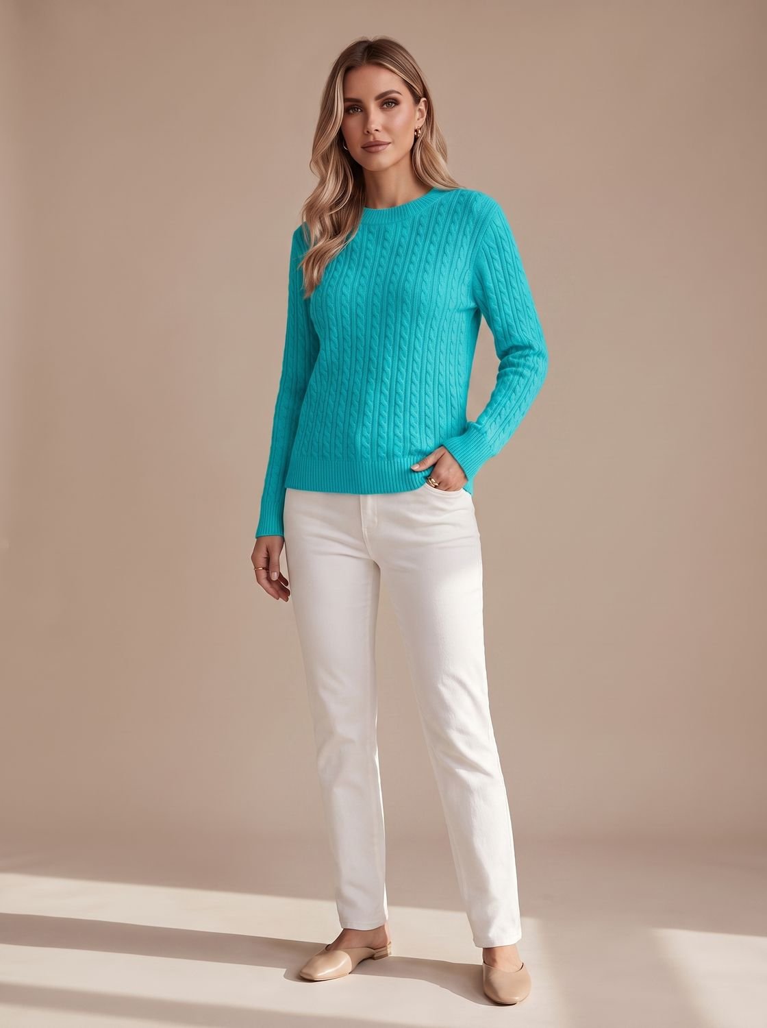 Women's Relaxed Cable Knit Jumper