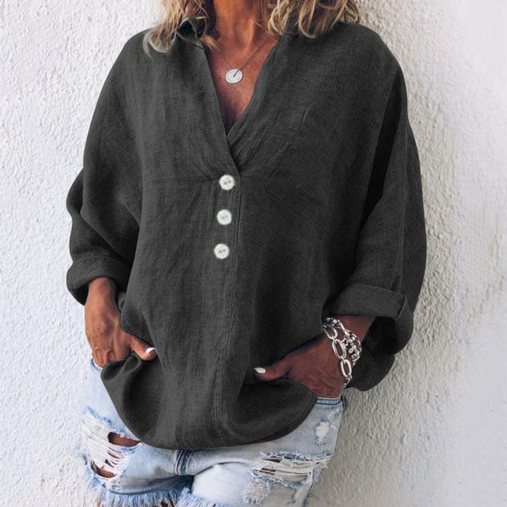 Women's Linen Button-Up Jumper