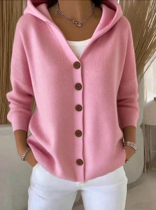 Women's Hooded Button-Front Cardigan