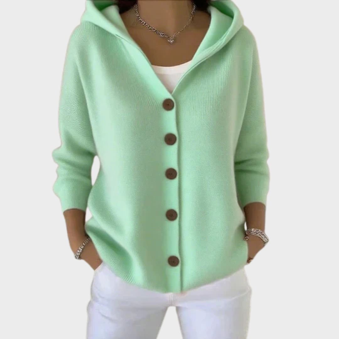 Women's Hooded Button-Front Cardigan