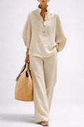 Women's Wide Leg Linen Co-Ord