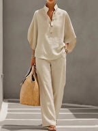 Women's Wide Leg Linen Co-Ord