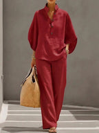 Women's Wide Leg Linen Co-Ord