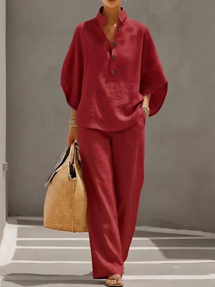 Women's Wide Leg Linen Co-Ord