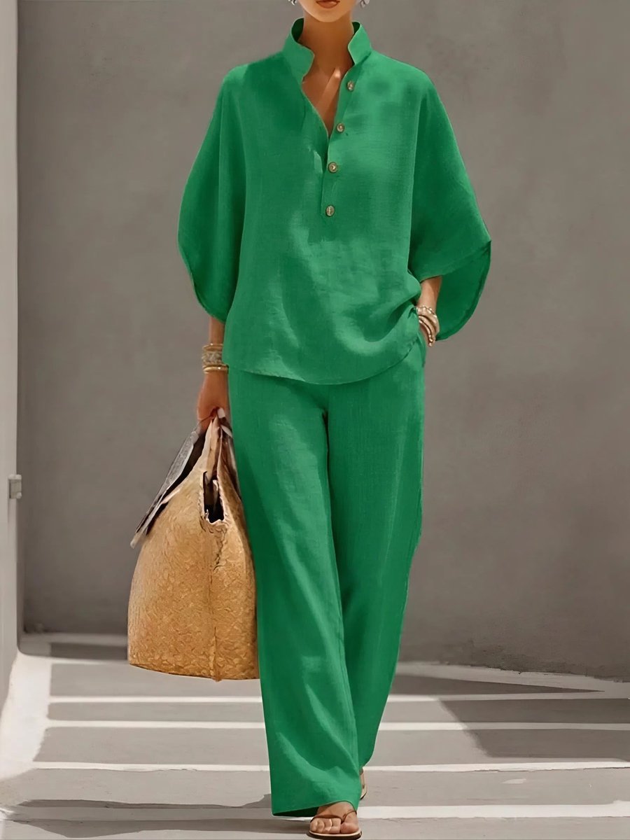 Women's Wide Leg Linen Co-Ord