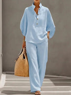 Women's Wide Leg Linen Co-Ord