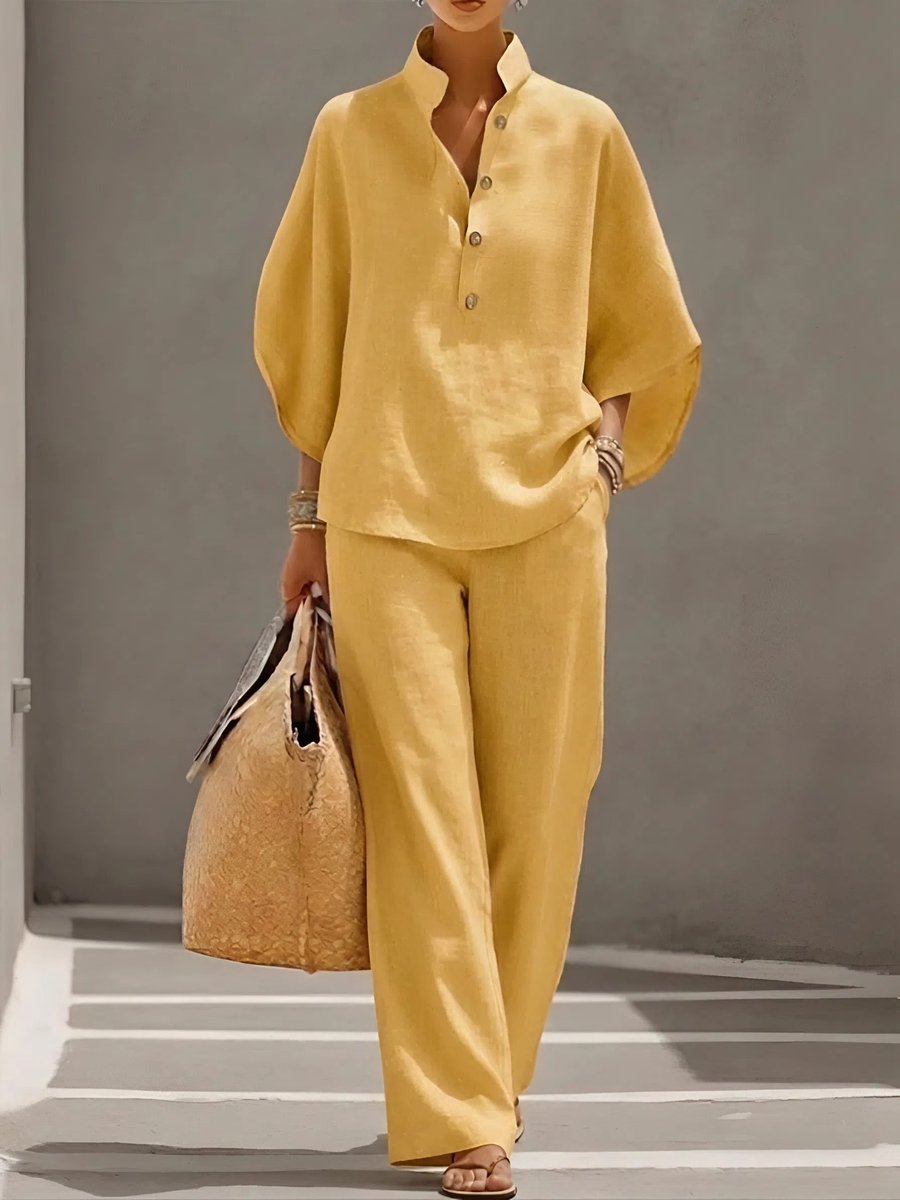 Women's Wide Leg Linen Co-Ord