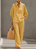 Women's Wide Leg Linen Co-Ord