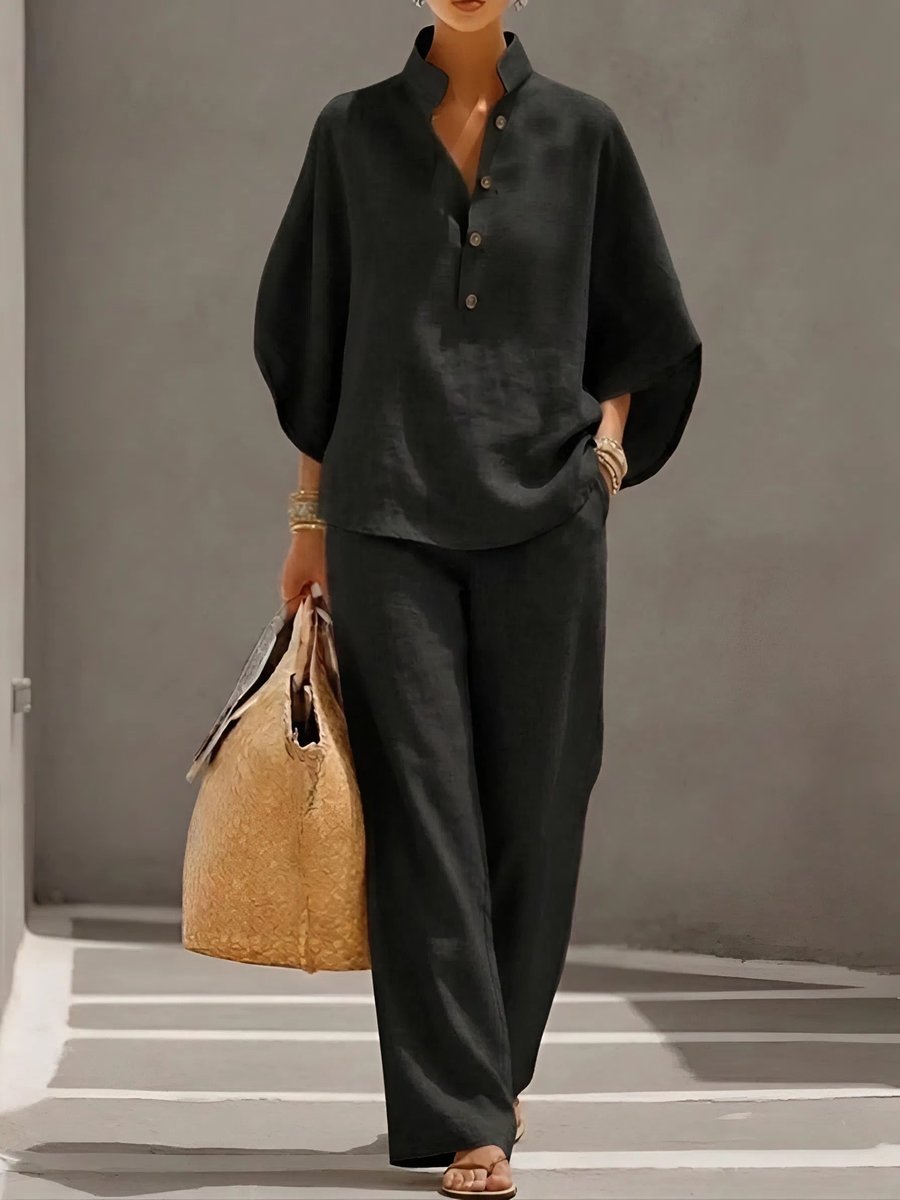 Women's Wide Leg Linen Co-Ord