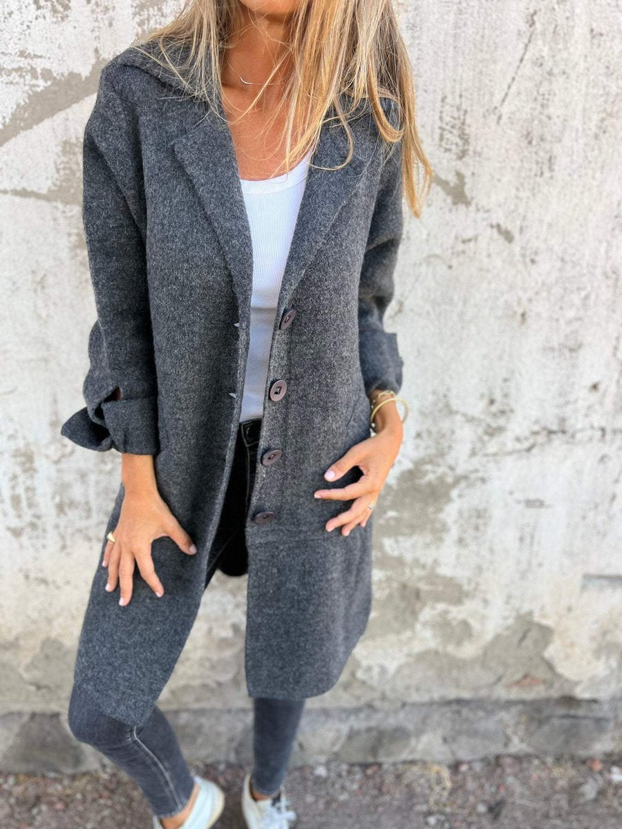 Women's Longline Lapel Overcoat
