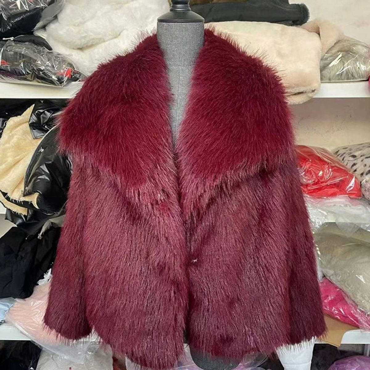 Women's Open-Front Faux Fur Jacket