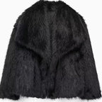 Women's Open-Front Faux Fur Jacket