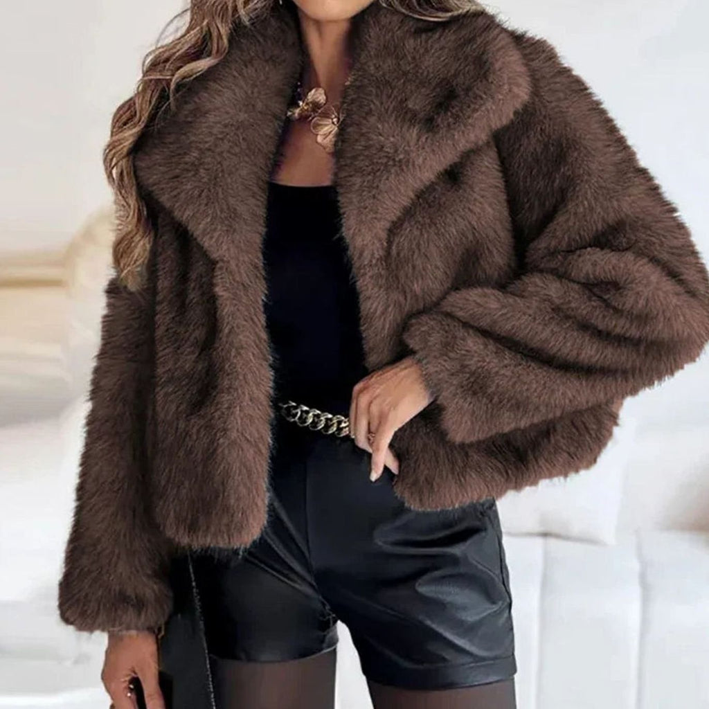 Women's Open-Front Faux Fur Jacket