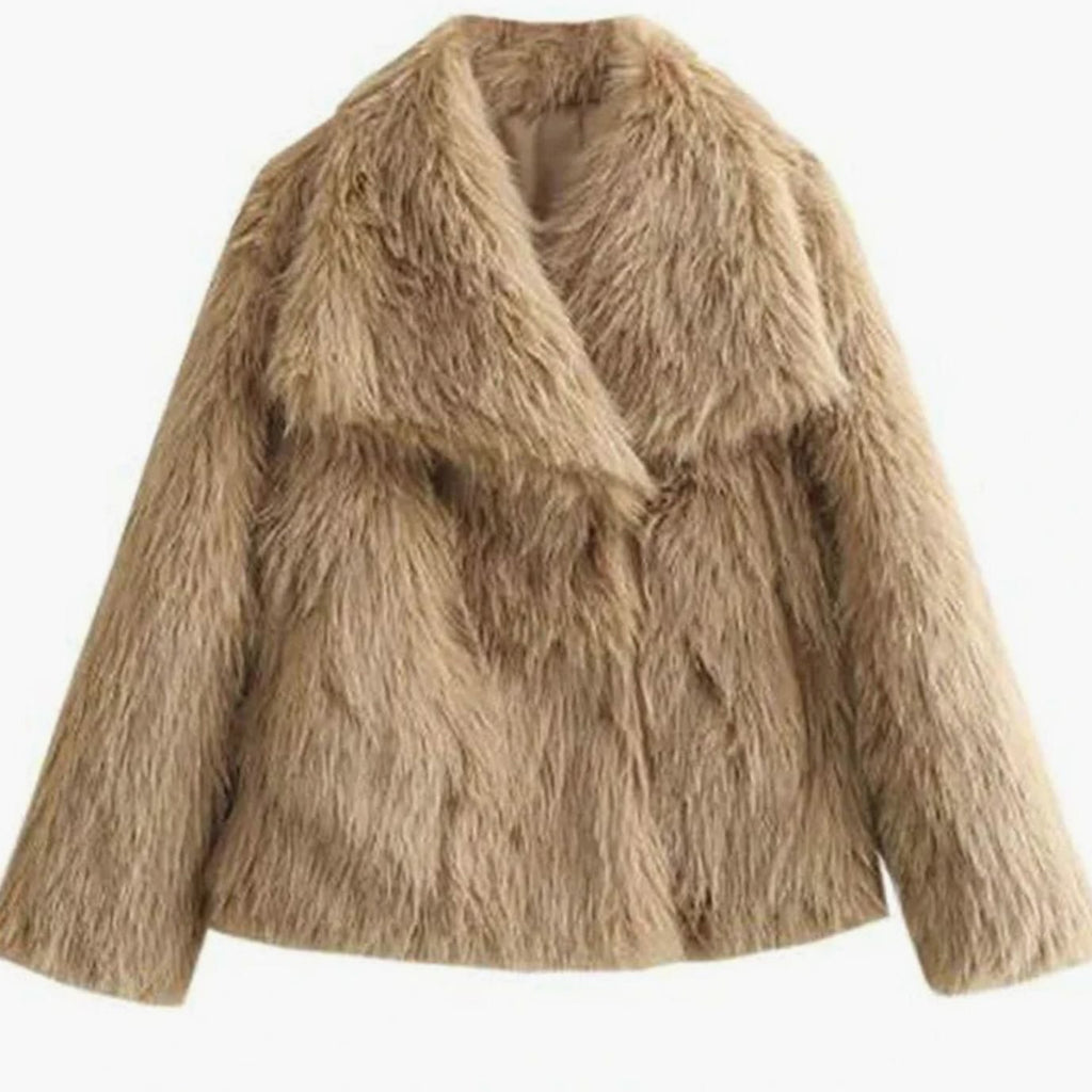 Women's Open-Front Faux Fur Jacket