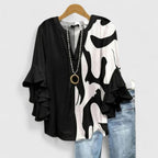 Women's Floral Ruffle-Sleeve Blouse