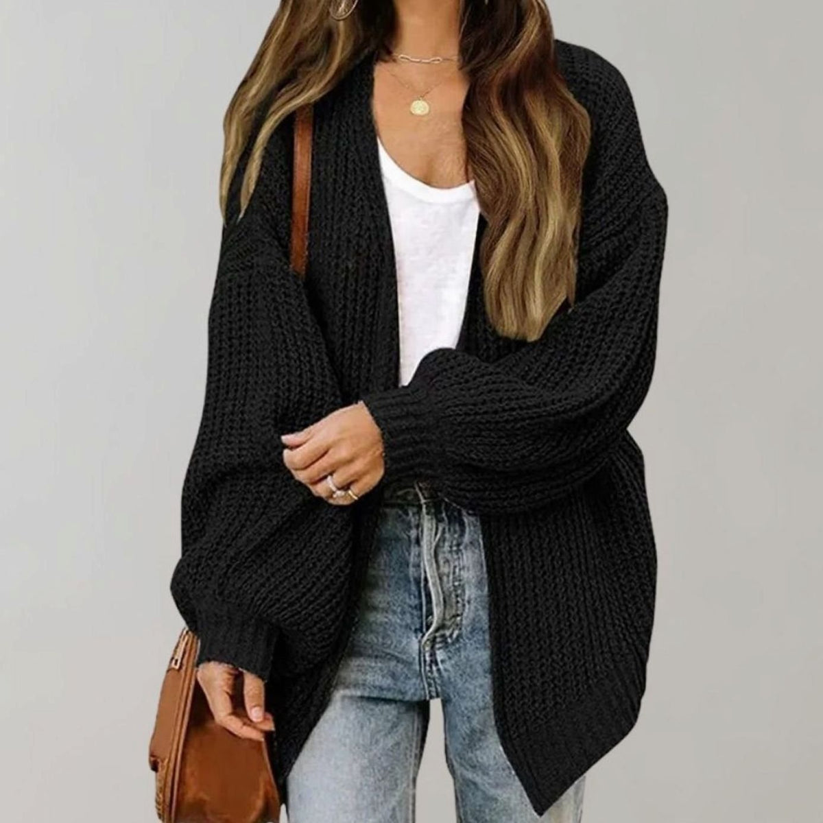 Women's Relaxed Open-Front Cardigan