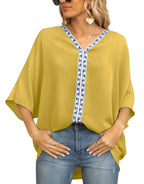 Women's Geometric Trim Tunic Top
