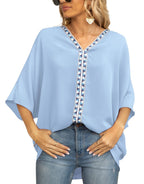 Women's Geometric Trim Tunic Top