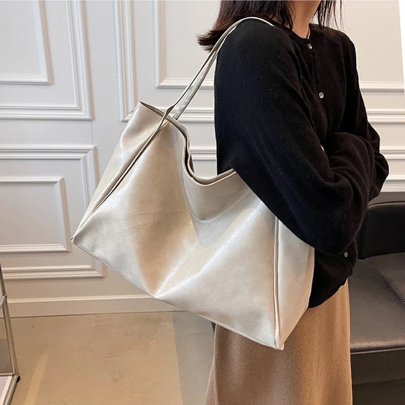 Women's Retro PU Leather Shoulder Tote