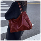 Women's Retro PU Leather Shoulder Tote
