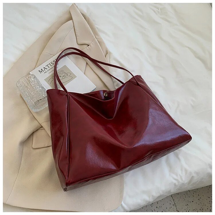Women's Retro PU Leather Shoulder Tote
