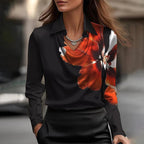 Women's Collared Satin Cowl Top