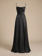 Women's Satin Maxi Dress High Slit