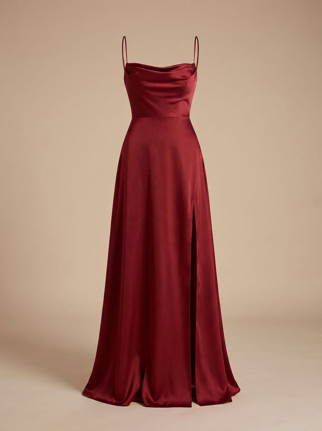 Women's Satin Maxi Dress High Slit