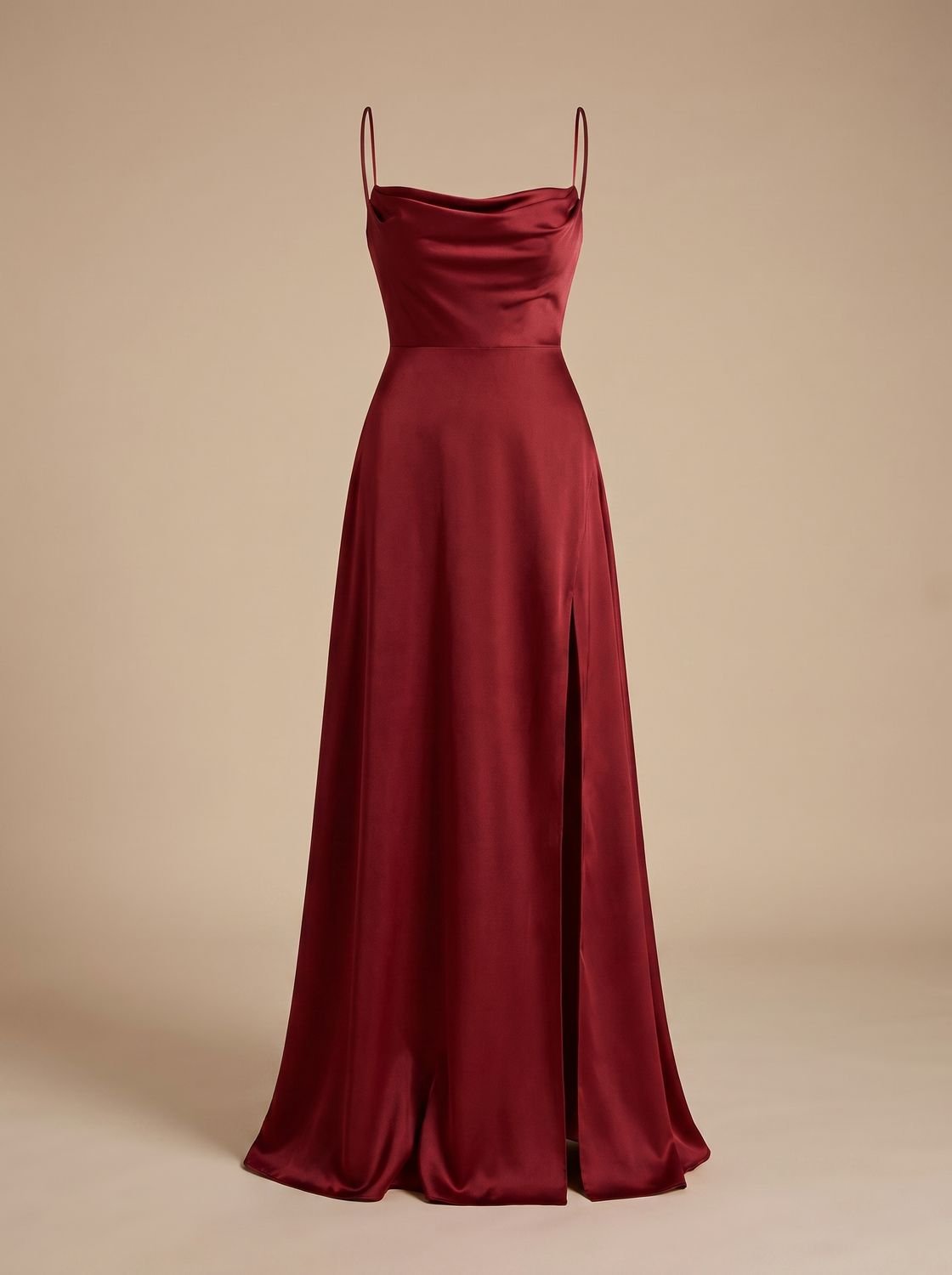 Women's Satin Maxi Dress High Slit