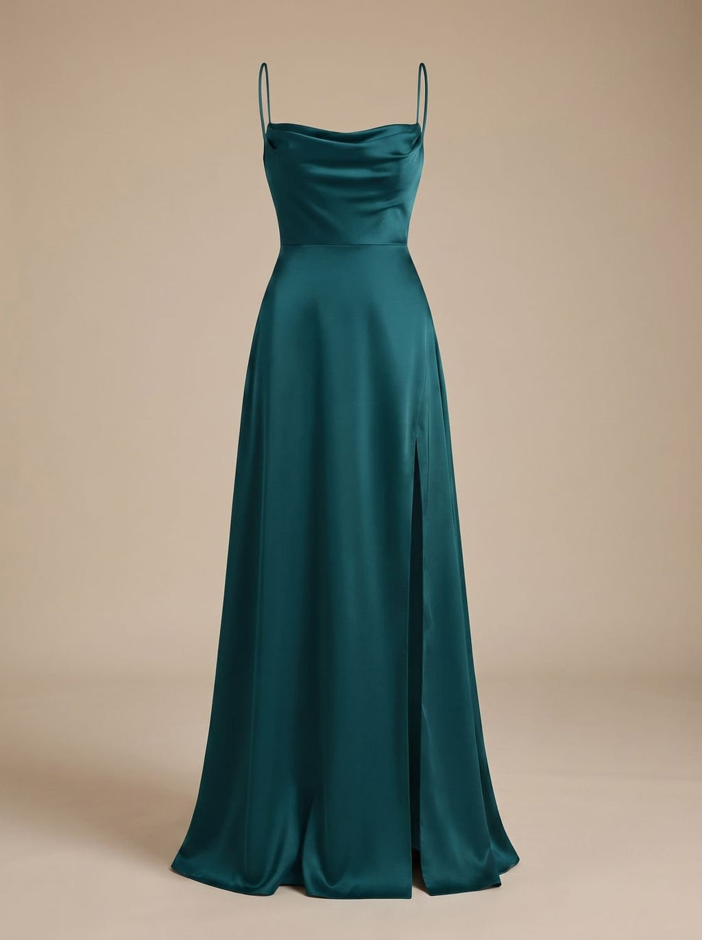 Women's Satin Maxi Dress High Slit