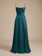 Women's Satin Maxi Dress High Slit
