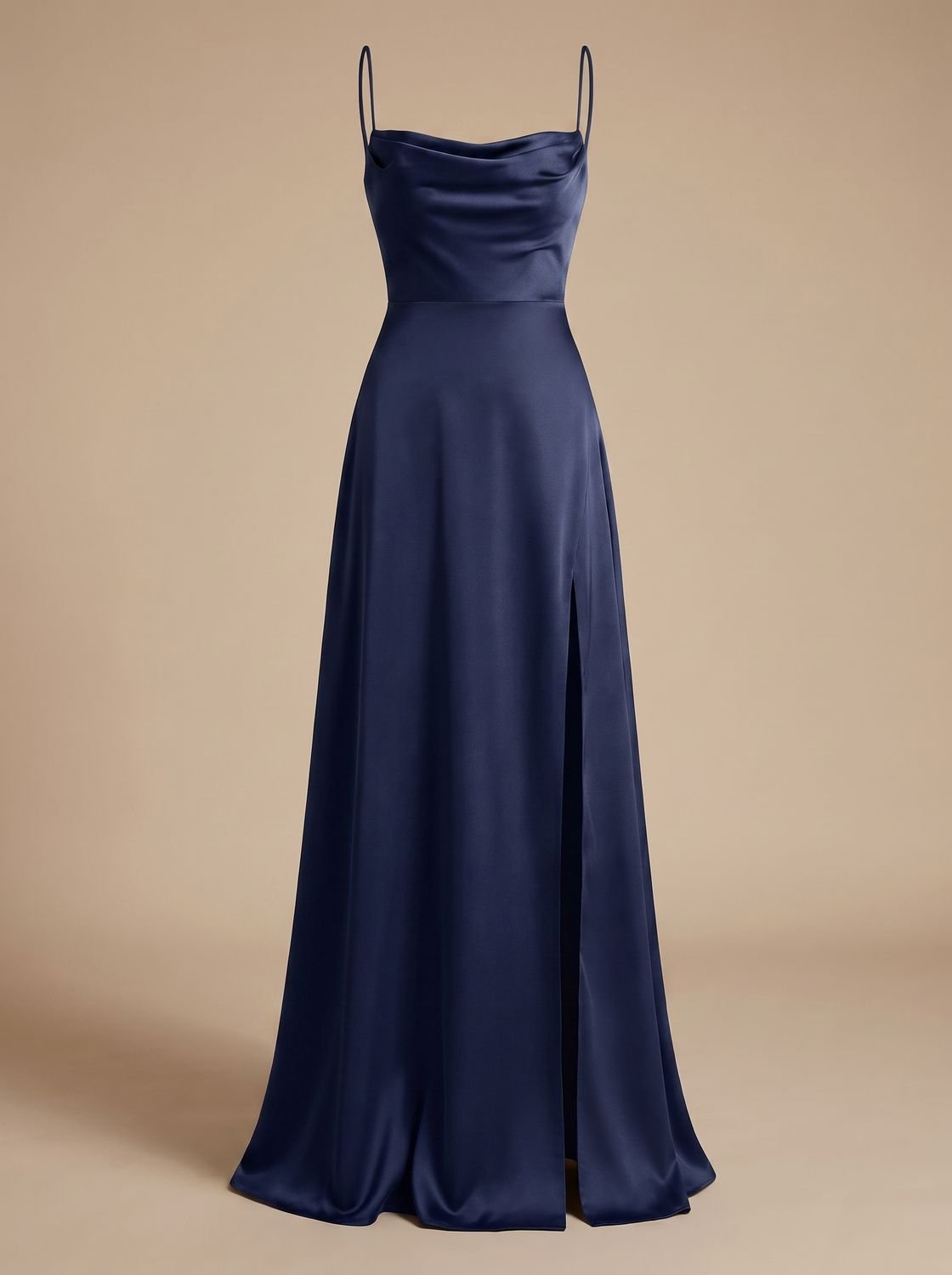 Women's Satin Maxi Dress High Slit