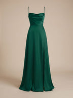 Women's Satin Maxi Dress High Slit