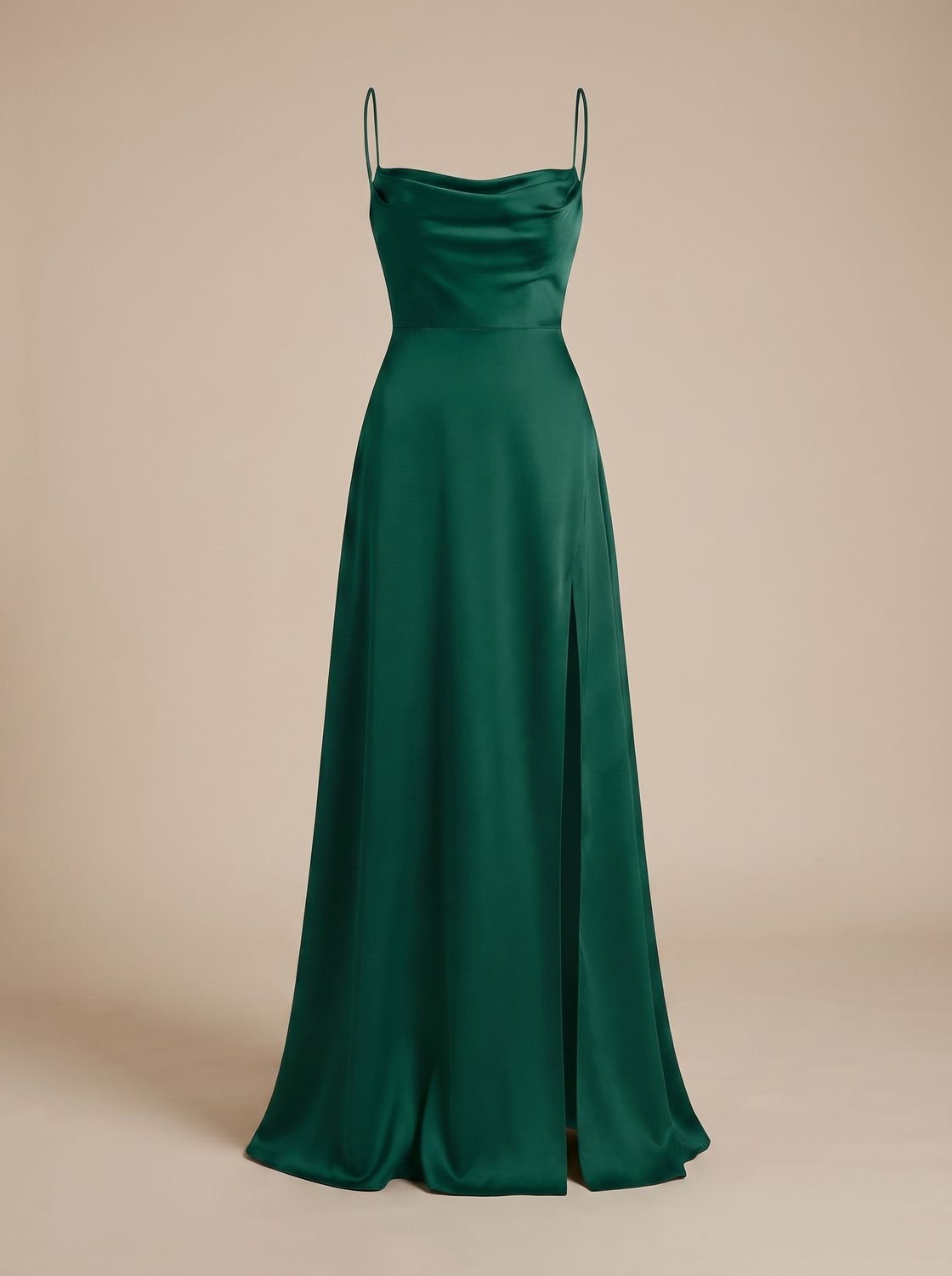 Women's Satin Maxi Dress High Slit
