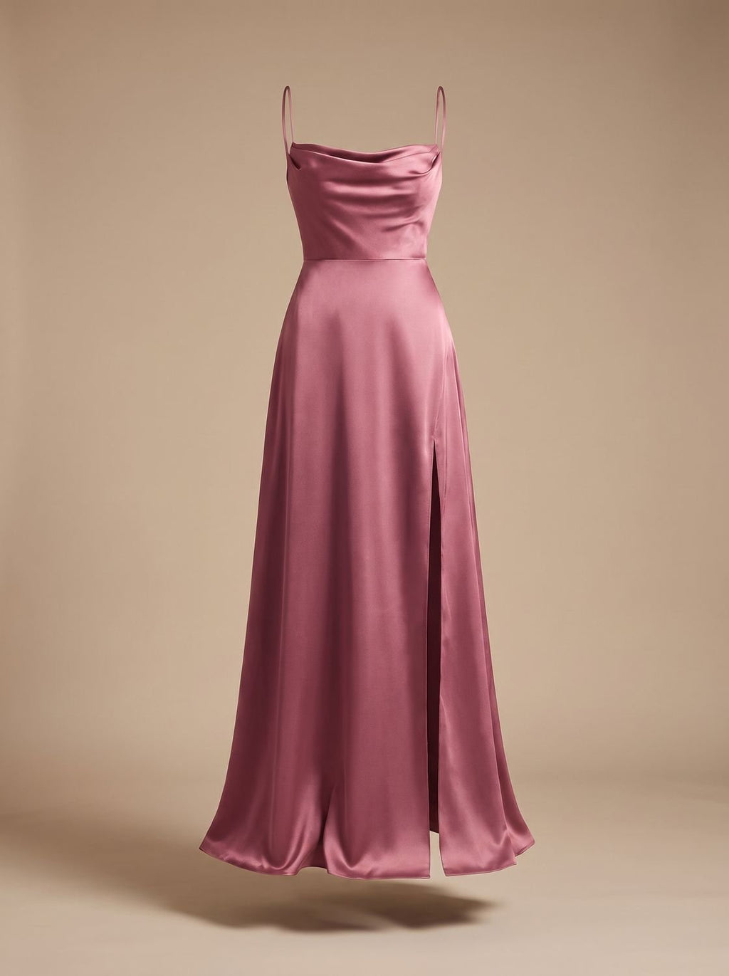 Women's Satin Maxi Dress High Slit