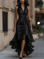 Women's Satin Halter Party Dress