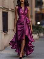 Women's Satin Halter Party Dress