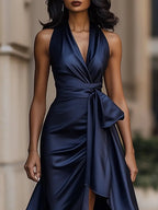 Women's Satin Halter Party Dress